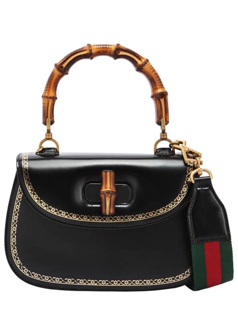 gucci bamboo handle bag black|gucci bamboo bag harper's.